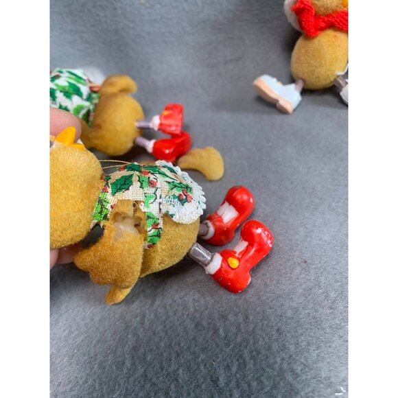 Vintage Morgan Inc. Fuzzy Christmas Bird Ornaments Set Of 4 with Red Boots - Picture 10 of 12